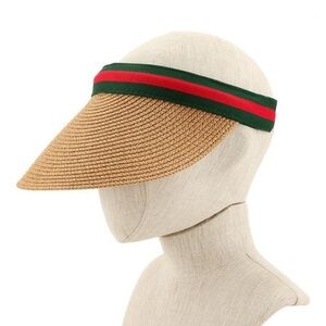 Red and Green Straw Visor
